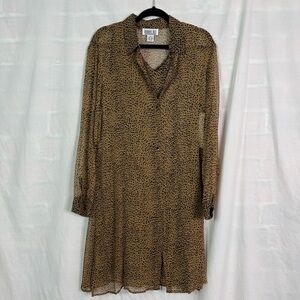 Vintage Robbie Bee Animal Print Silk 2 Pc Dress Set 12 NEW NWT